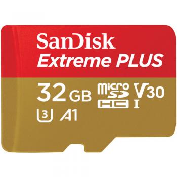 SanDisk 32GB Extreme PLUS UHS-I microSDHC Memory Card with SD Adapter